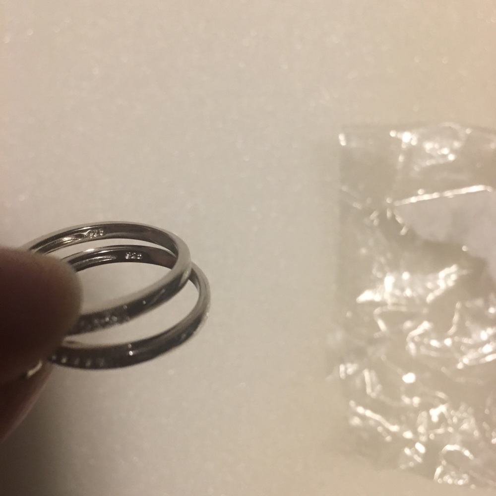 Princess cut SS CZ Bridal Set - Sz 7 - Picture 7 of 7